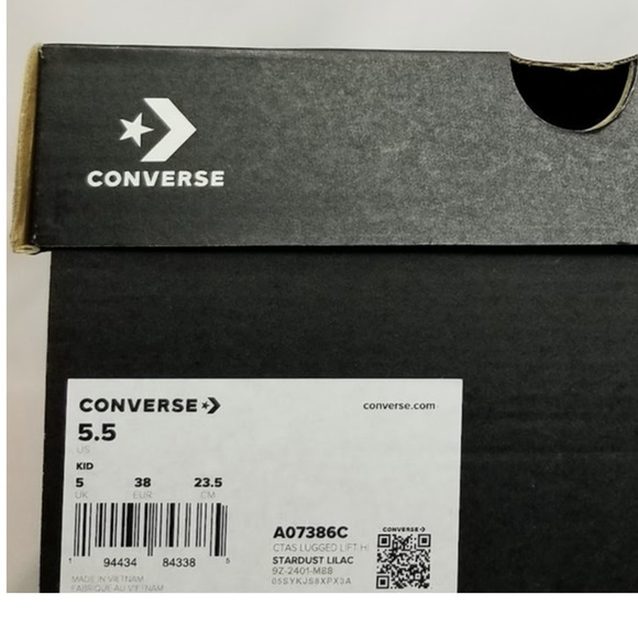 Converse CTAS Platform Lugged Hi Tops youth size 5.5   Lilac A07388C  NWT - Picture 10 of 10